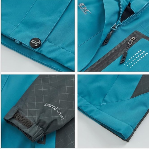 Diamond Candy Women’s Waterproof Lightweight Rain Jacket Small Blue - Picture 7 of 12